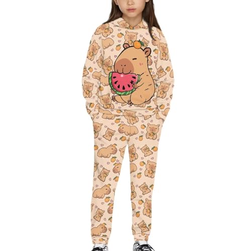 Girls Sweatsuit 2 Piece Sweatpants Set for Girls 7-14 Years Long Sleeve Sweatshirts with Pockets for Fall Winter
