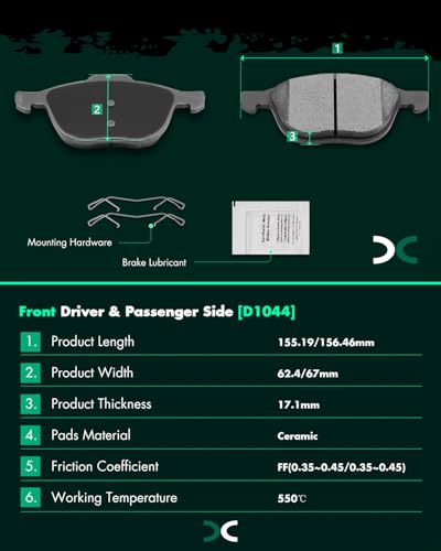 Image of SCITOO D1044 D1564 Front Ceramic Rear Semi-Metal Brake Pad Sets Fit For Ford For EcoSport /For Escape /For Focus /For Transit Connect,For Mazda 3 /3 Sport /5,For Volvo C30 /C70 /S40 /V50