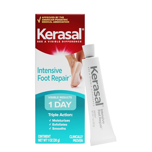 Kerasal Intensive Foot Repair, Skin Healing Ointment for Cracked Heels and Dry Feet, 1 Oz