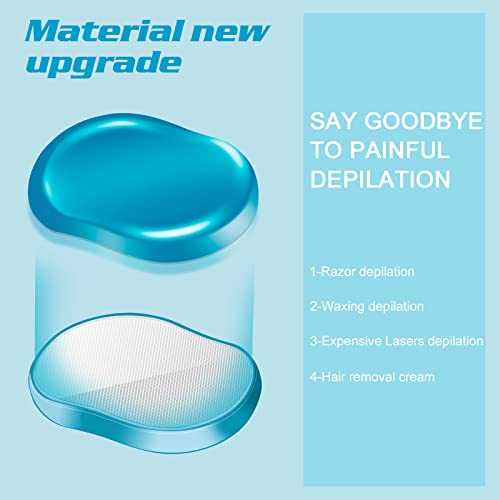 Crystal Hair Eraser For Women And Men, Reusable Crystal Hair Remover Device Magic Painless Exfoliation Hair Removal Tool, Magic Hair Eraser For Back Arms Legs(Blue) #TOP4