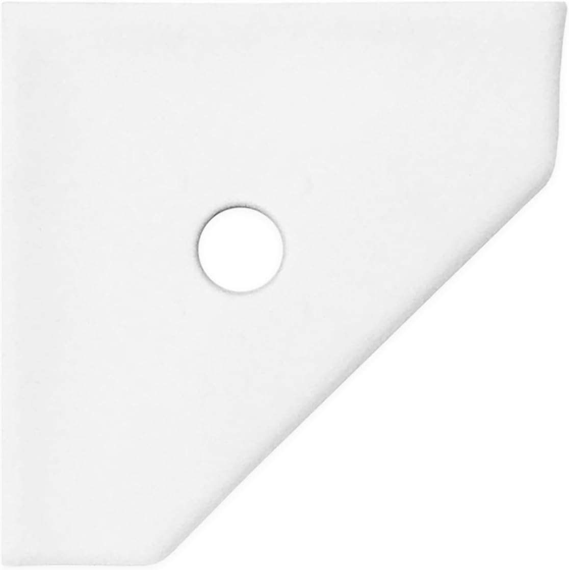 Questech 5" Soap Dish, Corner Shelf for Inside Shower, Retrofit Shower Organizer for Tiled Walls, Corner Soap Holder Bathroom Accessories, Geo Flatback, Bright White Matte
