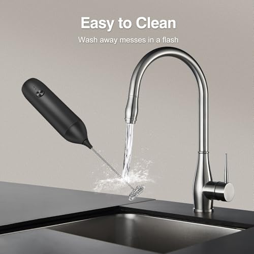 Image of Milk Frother Handheld Rechargeable, Frother Wand and Drink Mixer for Coffee, Electric Whisk and Stirrer for Latte, Cappuccino, Matcha, Hot Chocolate, Protein Powder