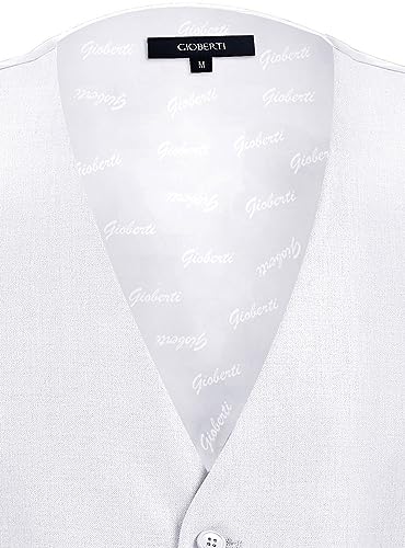 image for Gioberti Men's Formal Suit Vest Fit for Business or Casual Dress, Whit