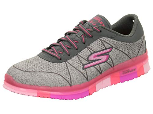 Skechers Performance Women's Go Flex - Ability Walking Shoe,Gray/Hot Pink,11 M US
