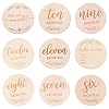 NUOBESTY Baby Maandelijkse Mijlpaalkaarten Houten Pasgeboren Maandkaarten Dubbelzijdige Schijven Baby Shower Cadeau…