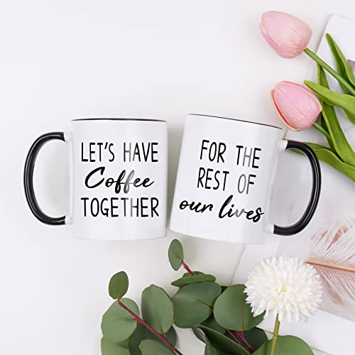 Mausticletshavecoffeetogetherfortherestofourlivescoffeemugssetengagementweddingnewlywedgiftsforcoupleshisandhersmrandmrsgiftsbridalshowergifts11oz Urban Country Home Decor Maustic lets have coffee together for the rest of our lives coffee mugs set engagement wedding newlywed gifts for couples his and hers mr and mrs gifts bridal shower gifts 11 oz urban country home decor