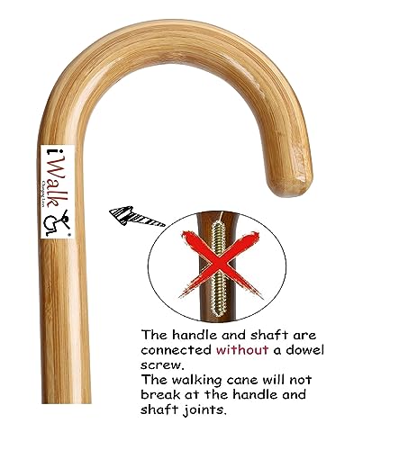 Image of Walking Stick For Old People, Adult Men /Women & Physically Challenged Made Of Light Weight Imported Wooden Body (U Shape Design)