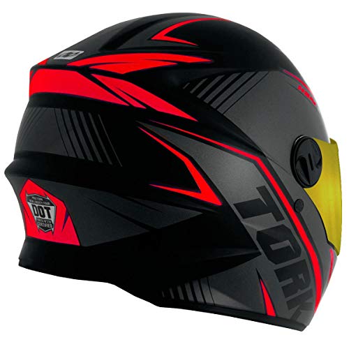 Capacete Pro Tork Moto Fechado R8 Vermelho Viseira Dourada