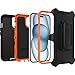 OtterBox iPhone 15, iPhone 14, and iPhone 13 Defender Series Case - Realtree Edge (Blaze Orange/Black/RT Edge), Rugged & Durable, with Port Protection, Includes Holster Clip Kickstand
