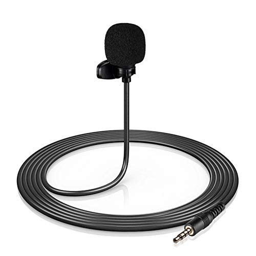Mini Clip-on Condenser Microphone with 4-Pin 3.5mm Plug 3 Meters Cable for Live Stream/Recording/Interview