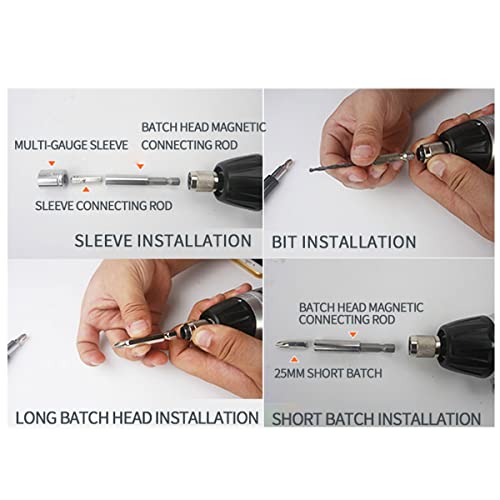 QHYXT 21V Bohrmaschine Akkuschrauber Drahtlose Bohrmaschine Elektrowerkzeuge Hammerbohrer Elektrobohrer Set mit Lithium… – Bild 5