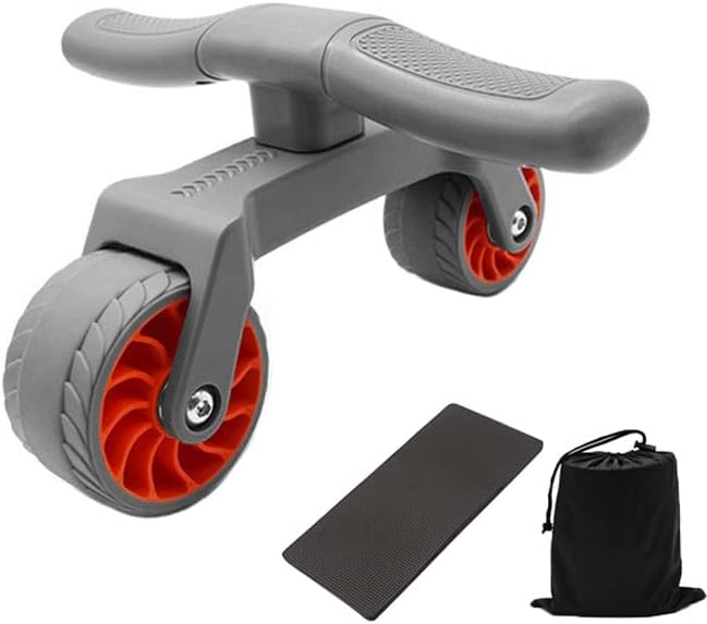 Foldable Roller Wheel Kit,Bodybuilding Exercise Wheel for Strength Training Abdominal, Roller with Knee Mat, Home Gym Fitness Equipment for Abs Core Workout