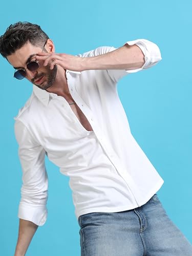 Image of StitchX Men's Cotton Regular Fit Full Sleeve Solid Knitted Shirt