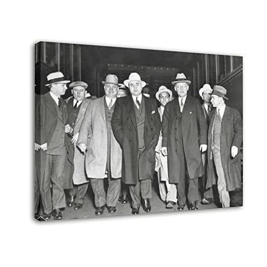 Xuxwhwy 50 x 70 cm ingen ram affisch och tryck maffiaaffisch svart-vit affisch Al Capone Maffia canvastryck kanvas affisch