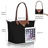 BOJLY Sac à main pour femme, grand sac à bandoulière étanche, pliable noir pour loisirs, voyage, bureau, shopping, Noir #1