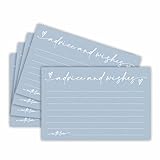Nuckxy 30 Advice & Wishes Cards - Minimalism Blue - Double Sided Fill-In Advice Cards For Bridal, Wedding, Graduate Party, Mr & Mrs, Retirement, Baby Shower, Party Favor & Supplies - A04