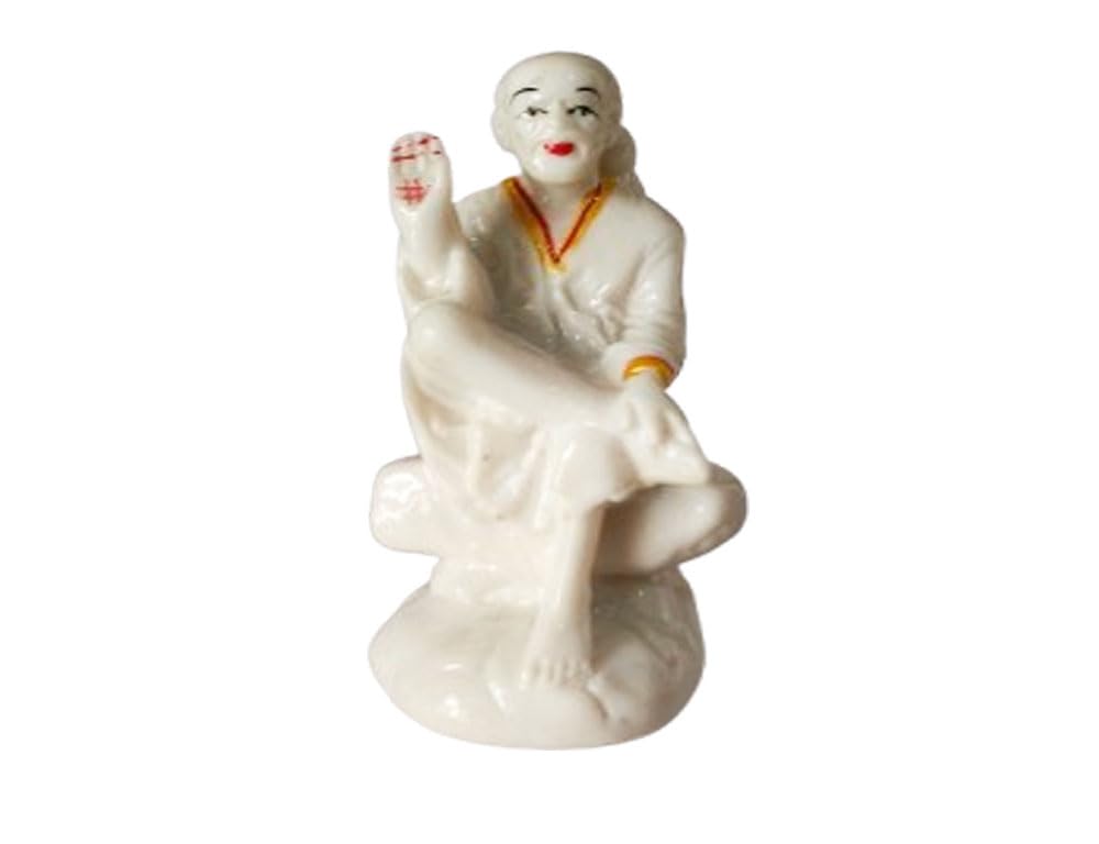 Photo 1 of Sahishnu Online & Marketing Sai Baba Statue, saibaba Idols, Lord Saibaba Idol Murti,Shirdi wale Sai Baba, Color-White (Medium)