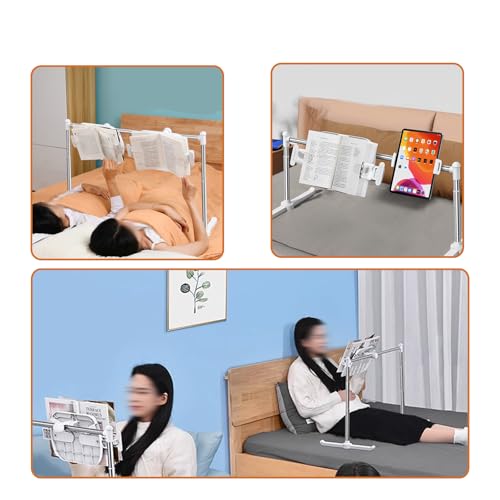 Soporte para libros ajustable de doble cabeza para leer cómodamente en el sofá o la cama 7