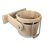 Sauna Eimer Schwalldusche Schwalleimer Saunadusche Eimerdusche 20 Liter Eiche – Handgefertigt, mit Halterung, Stabil und Langlebig, Ideal für Saunaerlebnis