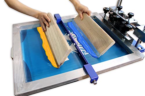 INTBUYING Screen Printing Squeegee Ink Squeegee Wooden Water Scraper 65 Durometer 13nches Long 4 inches Wide with Rubber Blade and Wooden Handle