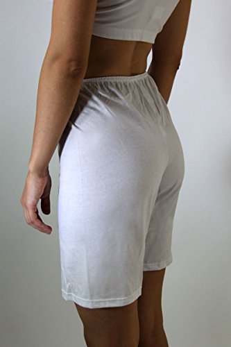 Underworks USA Womens 100% Cotton Cuff Leg Boy-Leg Brief Bloomers Pettipants Slip Shorts 8-inch Inseam 3-Pack4