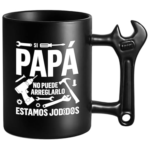 Taza divertida para papá - Si Papá No Puede Arreglarlo... - Regalo original Día del Padre - 350 ml - Taza negra con asa en forma de llave inglesa, Papá Regalo de Cumpleaños, Navidad, Día del Padre | Ya disponible en tu tienda friki favorita! En mundofriki.es!
