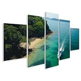 islandburner Primer cuadro sobre lienzo paraíso tropical con yate y aguas cristalinas para sala de estar amantes de lujo alquiler de yates imágenes murales póster