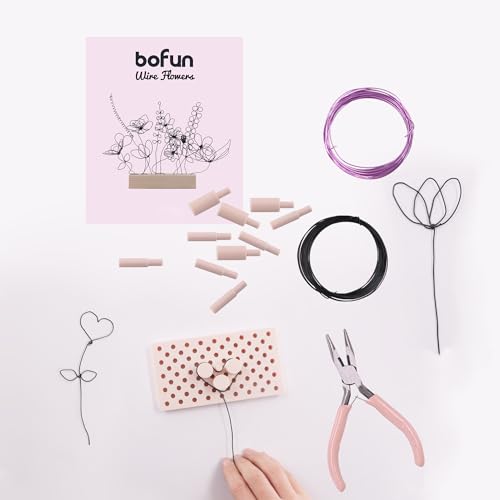 BoFUN Easy Wire Flower Crafts Kit for Teens& Adults Women, DIY Art Hobbies Craft Metal Flower Making Set, Creative Handmade Craft Supplies for Home Decor, Party, Gift Mom Birthday