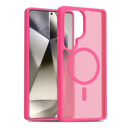 Coque magnétique pour Samsung Galaxy S26 haut de gamme translucide rouge