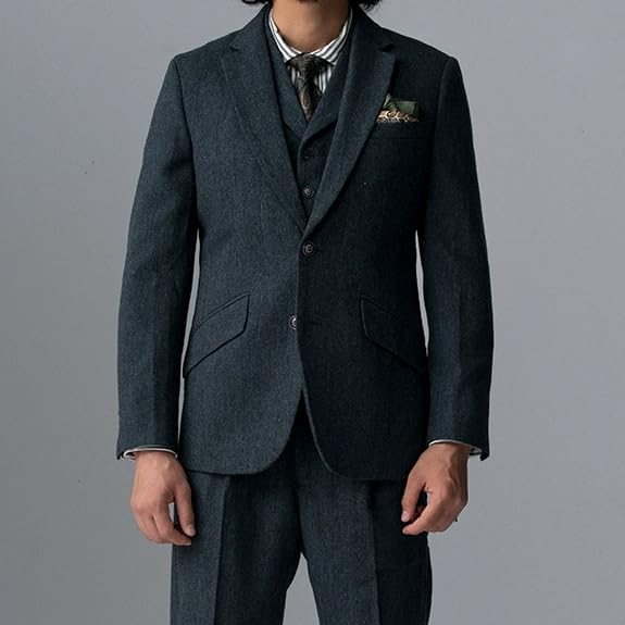 Men's Vintage Classic Wool Blazer Business Formal Casual Single Suit Jacket2