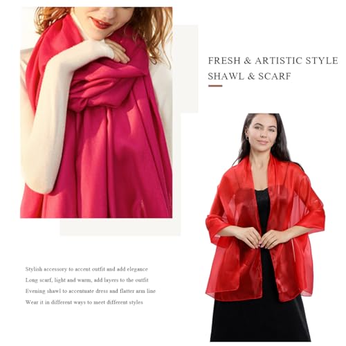 Women Silky Shawls And Wraps For Evening Dress Shimmer Iridescent Sheer Scarf Elegant Wrap Stole For Bridal Wedding4