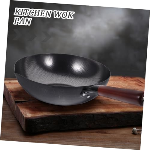Wok antiadherente Happyyami de hierro forjado con mango ergonómico miniatura 6