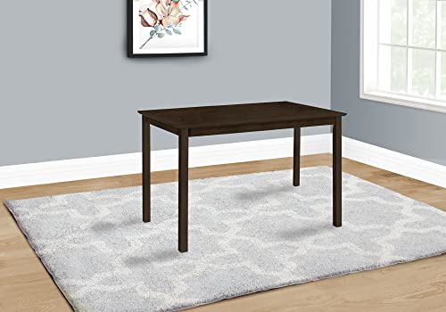 Monarch Specialties 1301, 48" Rectangular, Small, Kitchen, Room, Veneer, Wood Legs, Brown, Transitional Dining Table-30"X 48" Espresso, 47.25" L X 29.5" W X 30" H #TOP4