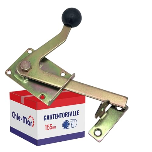 Chle-Mar - Gartentorfalle 170 mm | Torriegel Typ L | Robuster Verzinkter Federriegel | Universeller Türriegel für Außen & Innen | Wetterbeständige Torverriegelung | Gartentor Schloss mit Klinkhaken