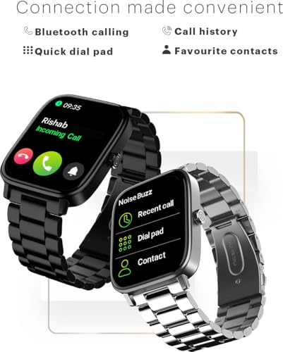 Noise Pulse 2 Pro [New Launch] 1.8" Vibrant Display, Bluetooth Calling Smart Watch for Men & Women, 7 Days Battery Life, Metallic Finish, Built-in Games, Voice Assistance, Health Suite (Elite Black) view 2