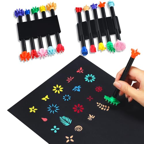 Tosstuki 10 Pcs Flower Floral Dotting Tools for Dot Painting 20 Shapes Petal Dotting Pens Mandala Petal Dot Tools for Craft for Paint Rocks Embossing Crafts
