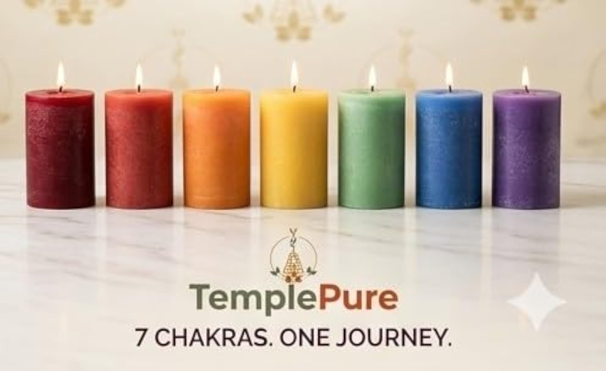 Seven Sacred Chakras Healing Candle Set, Handpoured Soy Wax