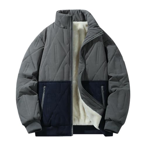 Veste matelassée d'hiver contre le froid glacial blouson doublé polaire ample col montant