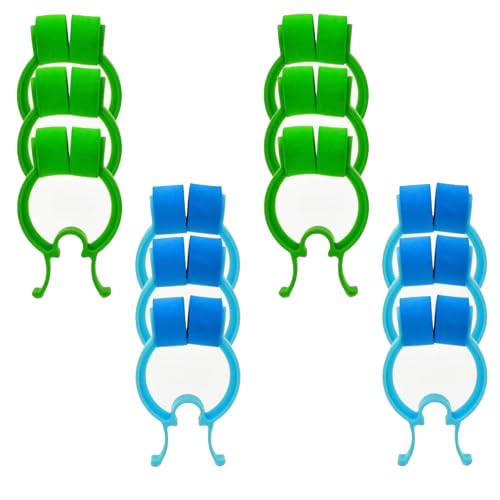 ECOMAID 12 PCS Stop Nosebleeds Epistaxis Clip Nose Bleed Stopper Nasal Clip Treatment Nose Clamp for Emergency or Accident (Blue and Green)