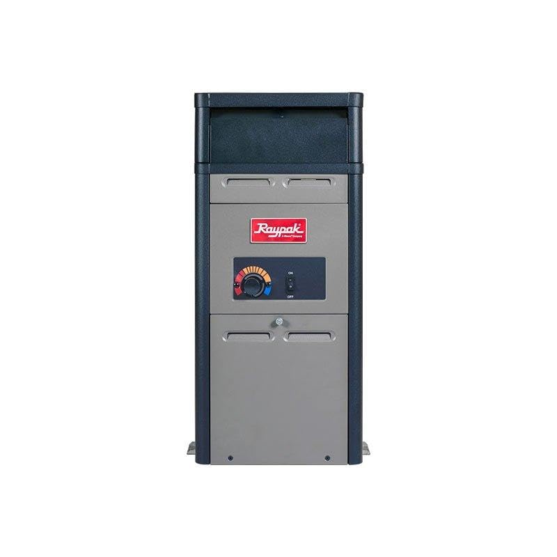 Raypak 105k BTU Above Ground Pool & Spa Heater, Propane Gas, Polymer Header, Copper Tubing, Analog Control, 0-1999 ft. Elevation