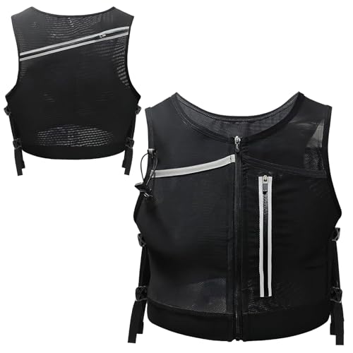 Chaleco de correr para mujer, bolsa de pecho de entrenamiento, paquete de chaleco de hidratación transpirable para montar por la noche, escalada, ciclismo, senderismo, fitness, gimnasio, camping