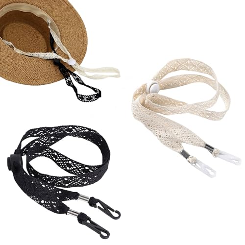 2 Pack Cuerdas Antiviento Ajustables para Sombreros miniatura 1