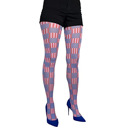 American Flag Patterned Tights For Women2