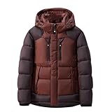 SRZYMJ Wintermantel Herren Mit Kapuze Dickes Flauschfutter Wintermantel Parka Übergangsjacke Dünn Freizeitjacke Outdoorjacke 3 In 1 Funktionsjacke Softshelljacke Sweatjacke Steppjacke Fleecejacke
