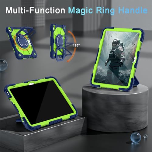 Image of Auizotl Case for iPad (A16) 11th /10th Generation 2025 /2022,Heavy Duty Shockproof 10th Generation iPad Case with 360 Rotating Stand Screen Protector for i Pad 11.0 /10.9 Inch Cover,Navy Green