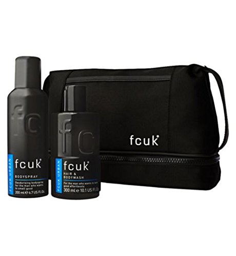 Fcuk Urban Grooming Wash Bag Gift Set Urban Hair & Body Wash & Body Spray