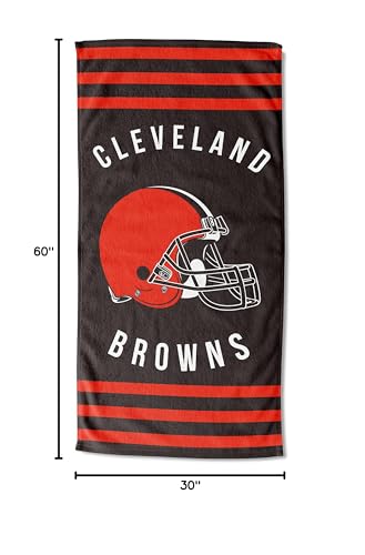 Image of NORTHWEST NFL Cleveland Browns Beach Towel, 30 inch x 60 inch, Stripes (Pack of 6)