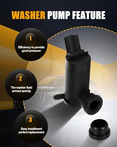 Image of ROADFAR Front Windshield Washer Pump Compatible for Ford for E-150 08-14|for E-250 for E-350 for E-450|for F-150 for F-350 for F-450 for F-550|OEM:7R33-17664-DA|with Grommet