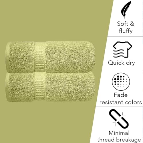 Image of Sulfar 100% Combed Cotton, Quick Drying Highly Absorbent, Luxury Hand Towel Set (Pack of 2, 40 X 70 cm) Misty Green