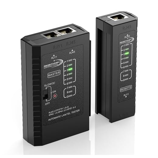 RedStar24 Comprobador RJ45 - Probador Red - Tester Cables LAN RJ11, RJ12, RJ45 para Patch Cables - LEDs Prueba para Testeo Preciso LAN y Red - Ideal para Tests Cables y Líneas